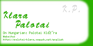 klara palotai business card